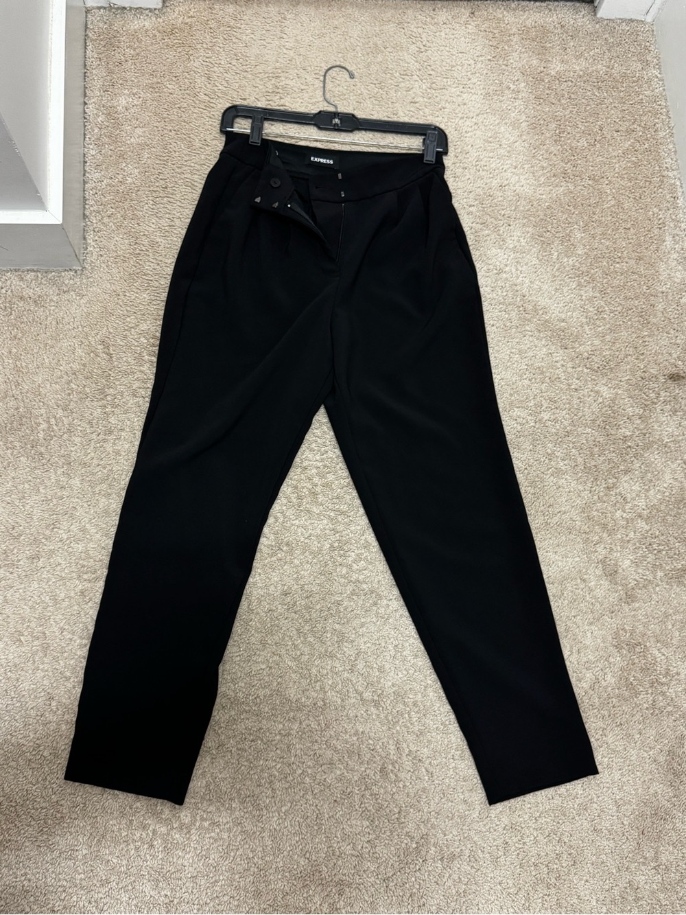 Express Black Ankle Cut Super High Rise Trouser Pant-2R
